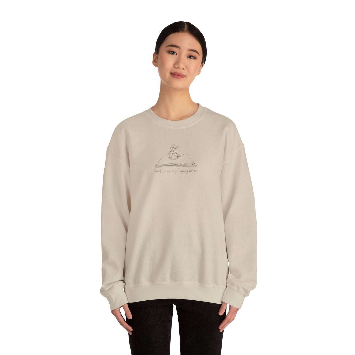 Books Are My Happy Place Crewneck Sweatshirt